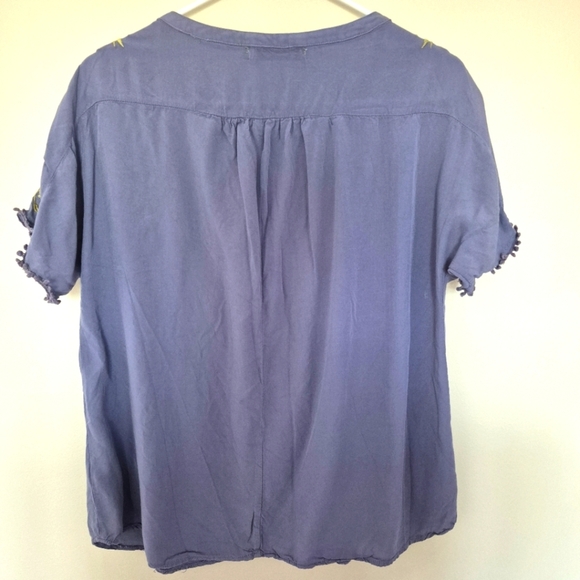 Misslook Purple Boho Embroidered Floral Blouse – Size Large - Picture 4 of 4